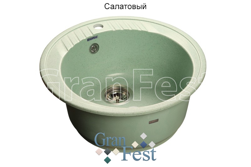 GranFest Мойка мрамор RONDO GF-R-520 D=520мм, салатовый