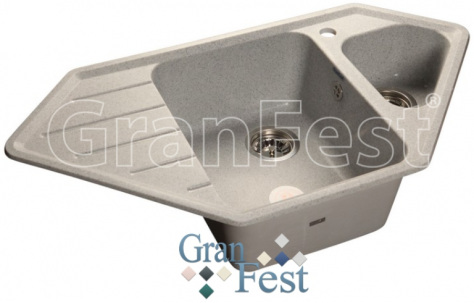 GranFest Мойка мрамор CORNER  GF-С-950Е угловая 930*485мм,серый